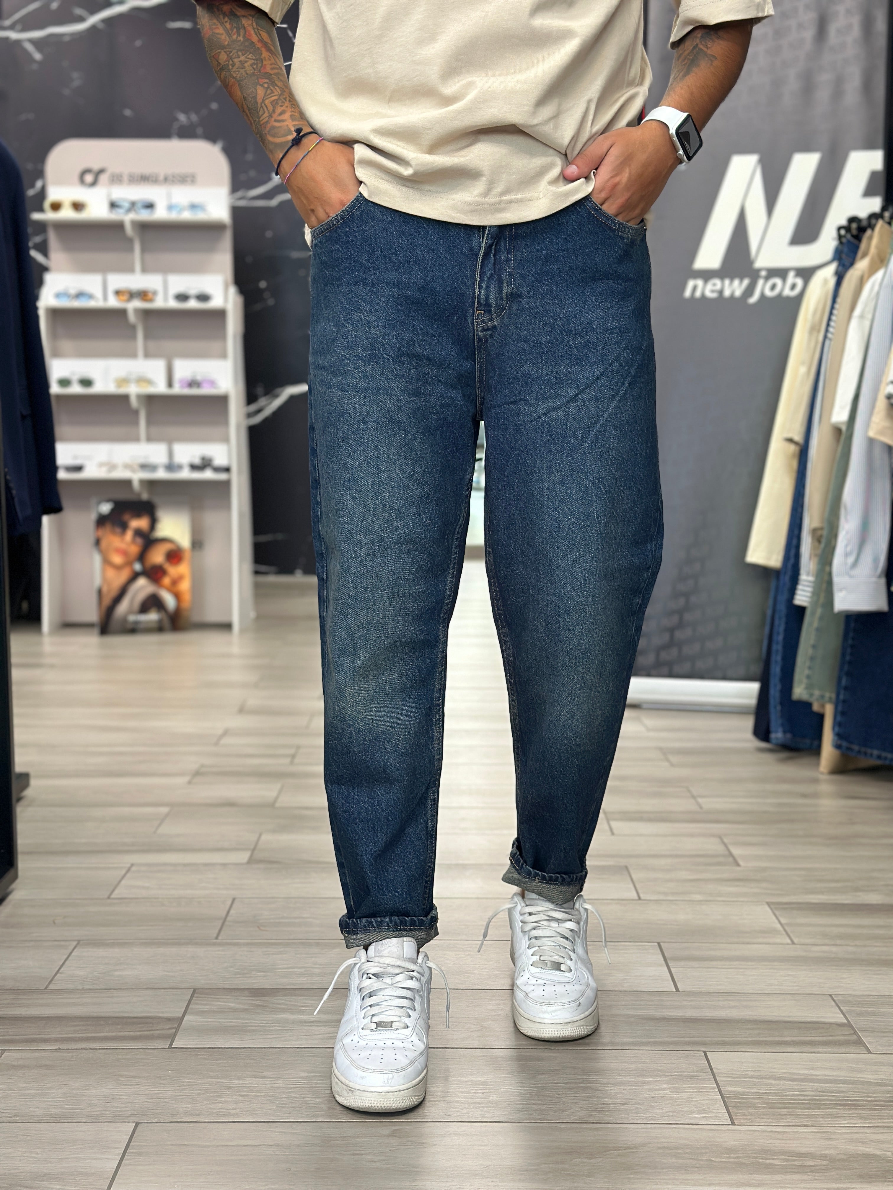 Jeans regular sabbiato blu NJB