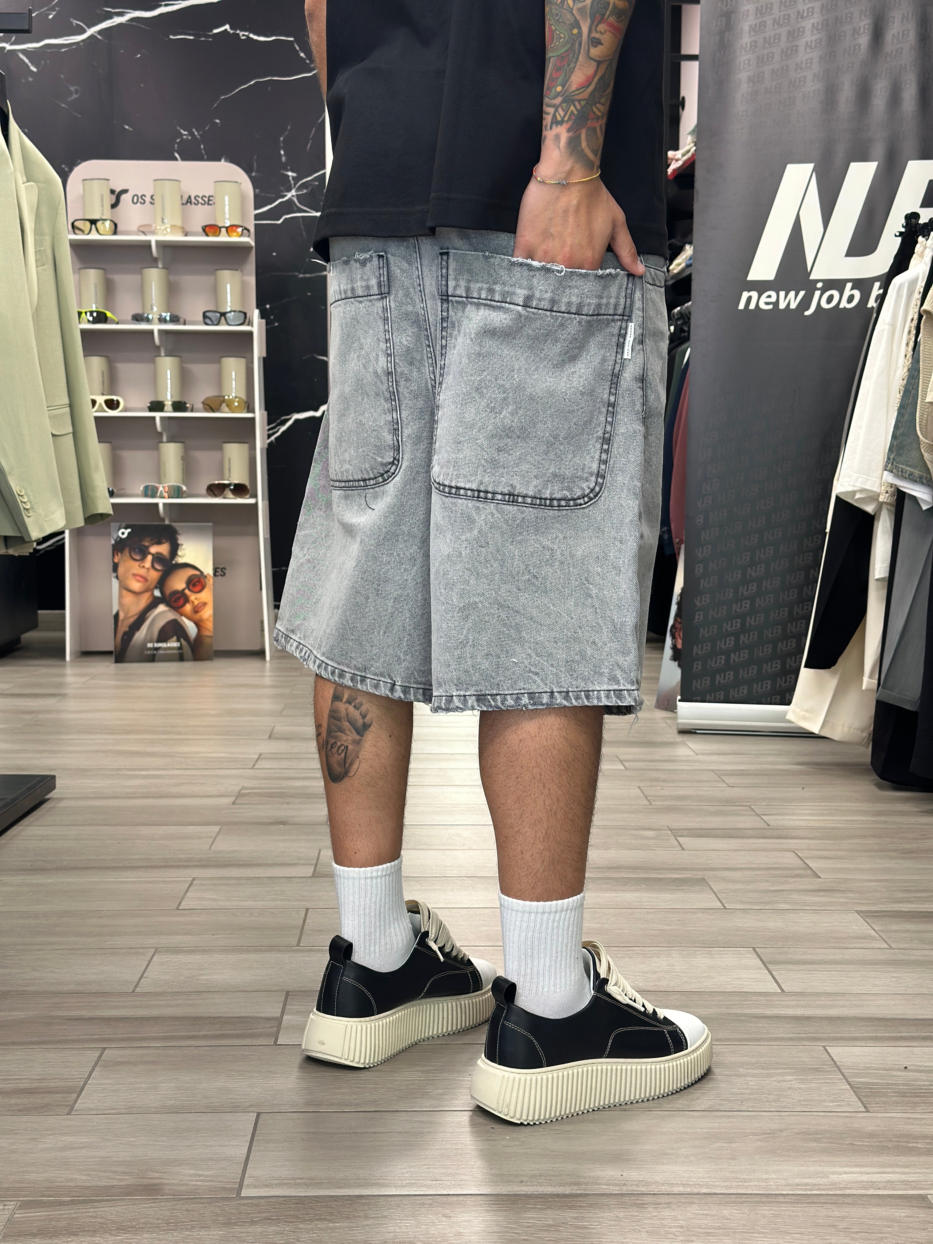 Bermuda denim marmorizzato NJB