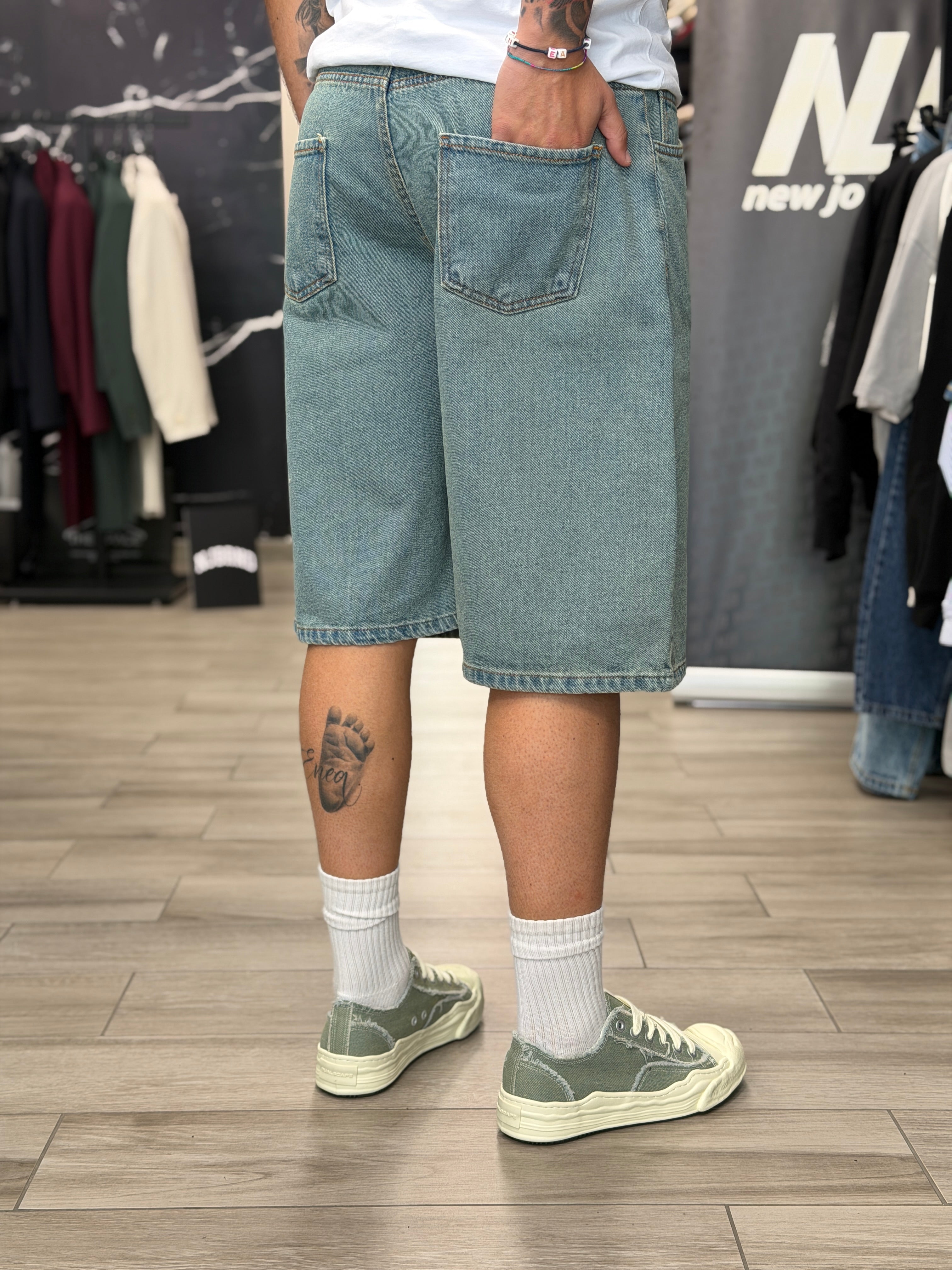 Bermuda denim baggy sabbiato NJB