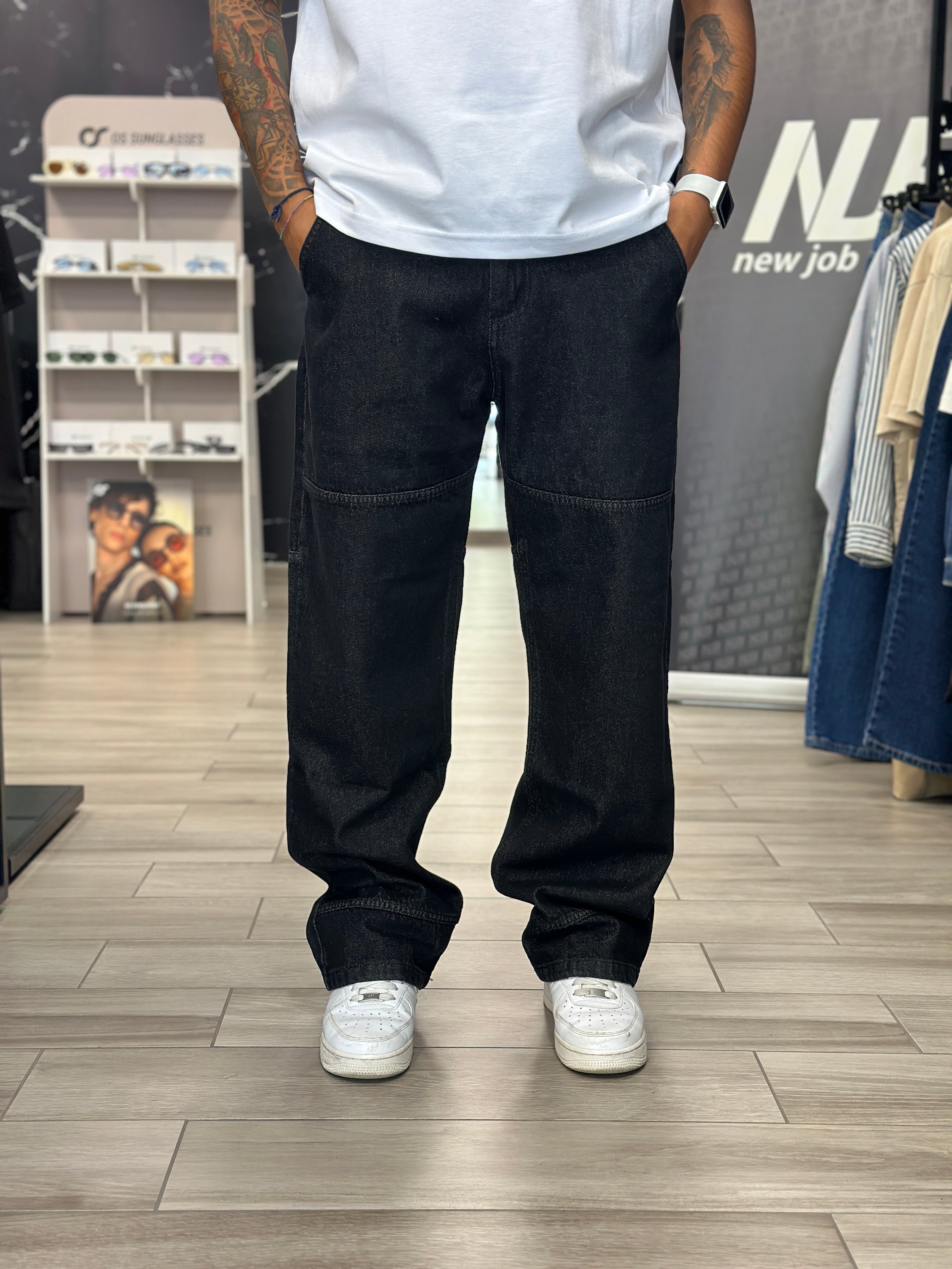 Jeans relaxed black NJB