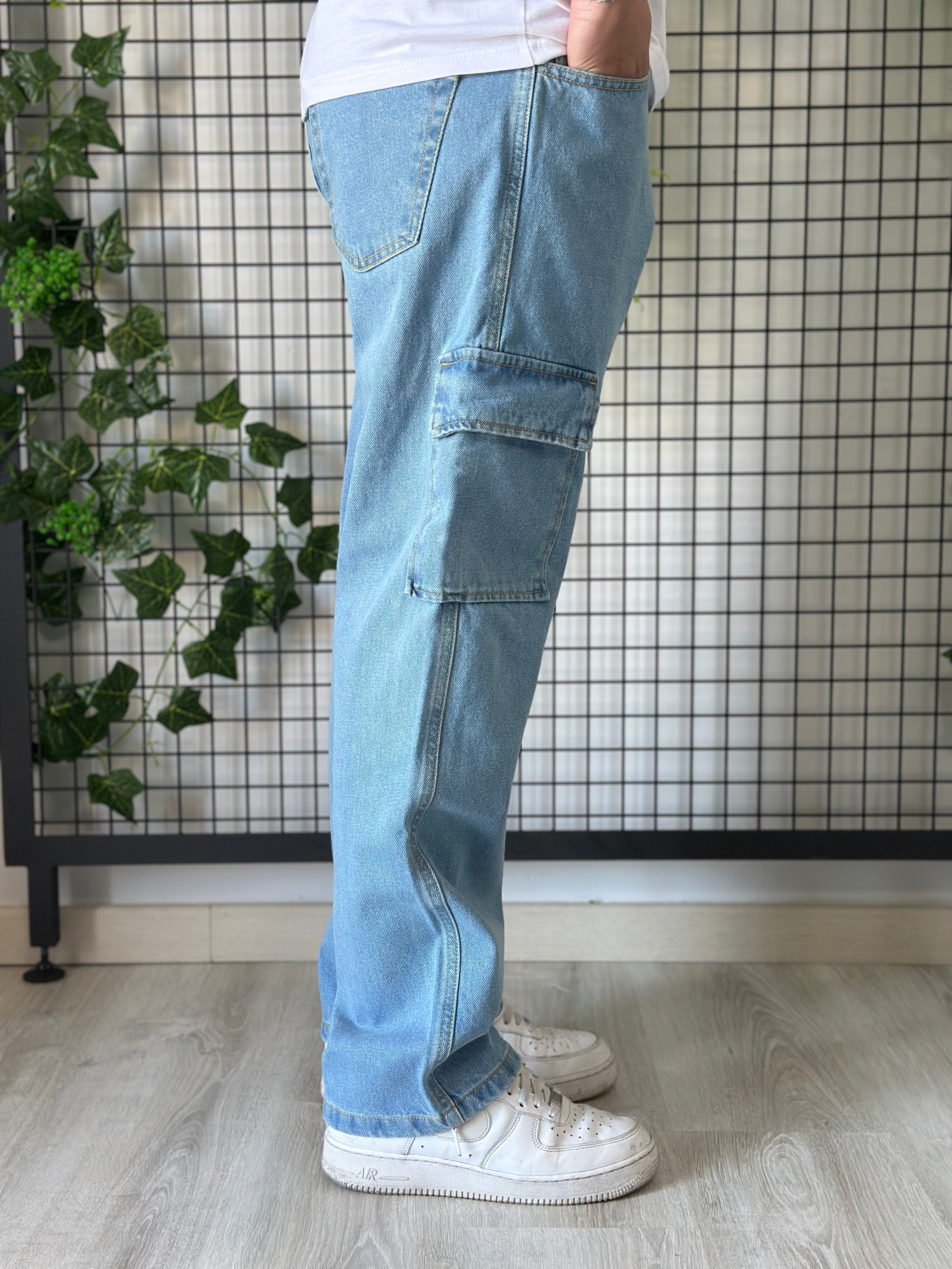Jeans cargo fondo ampio NJB
