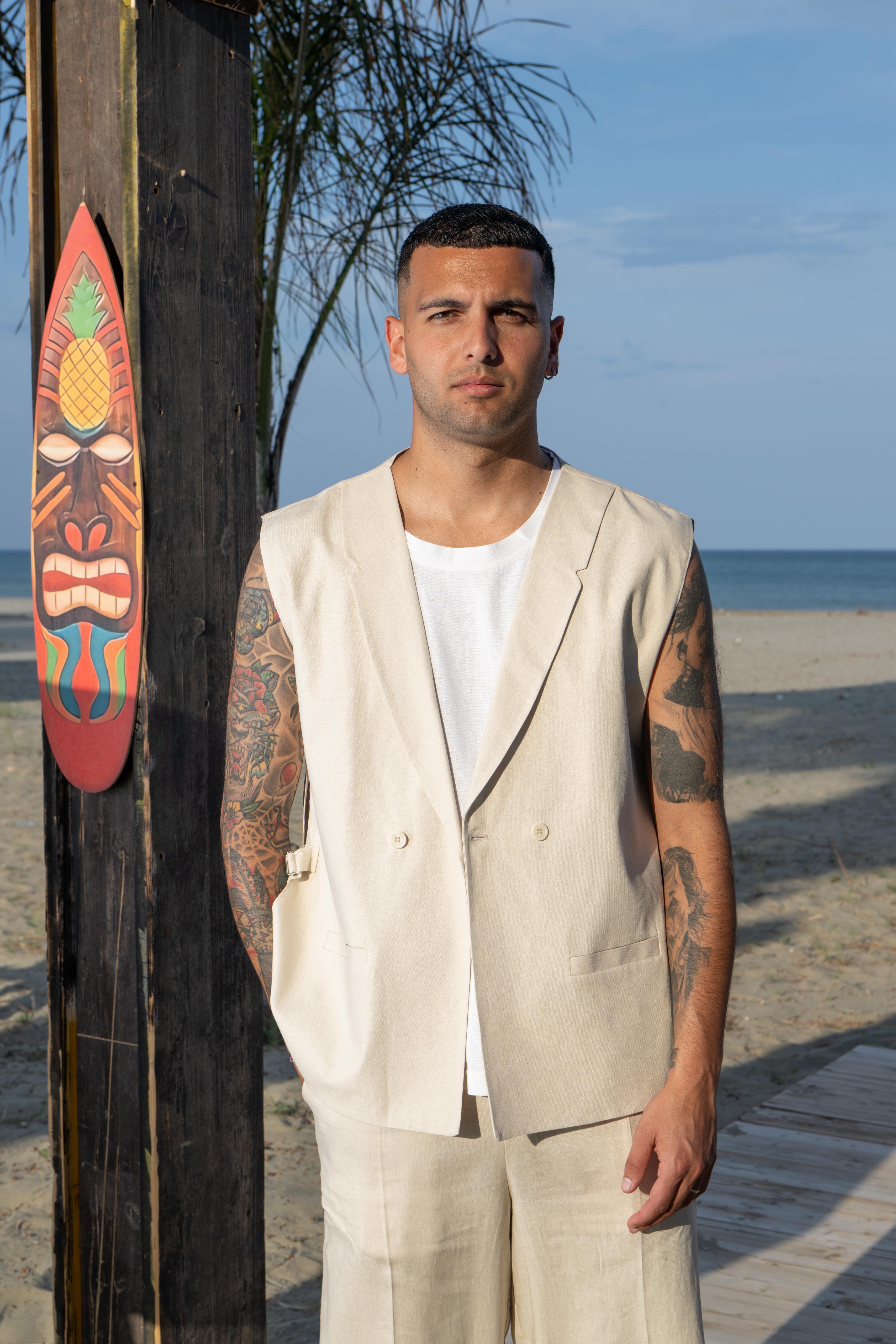 Gilet Bali in lino NJB