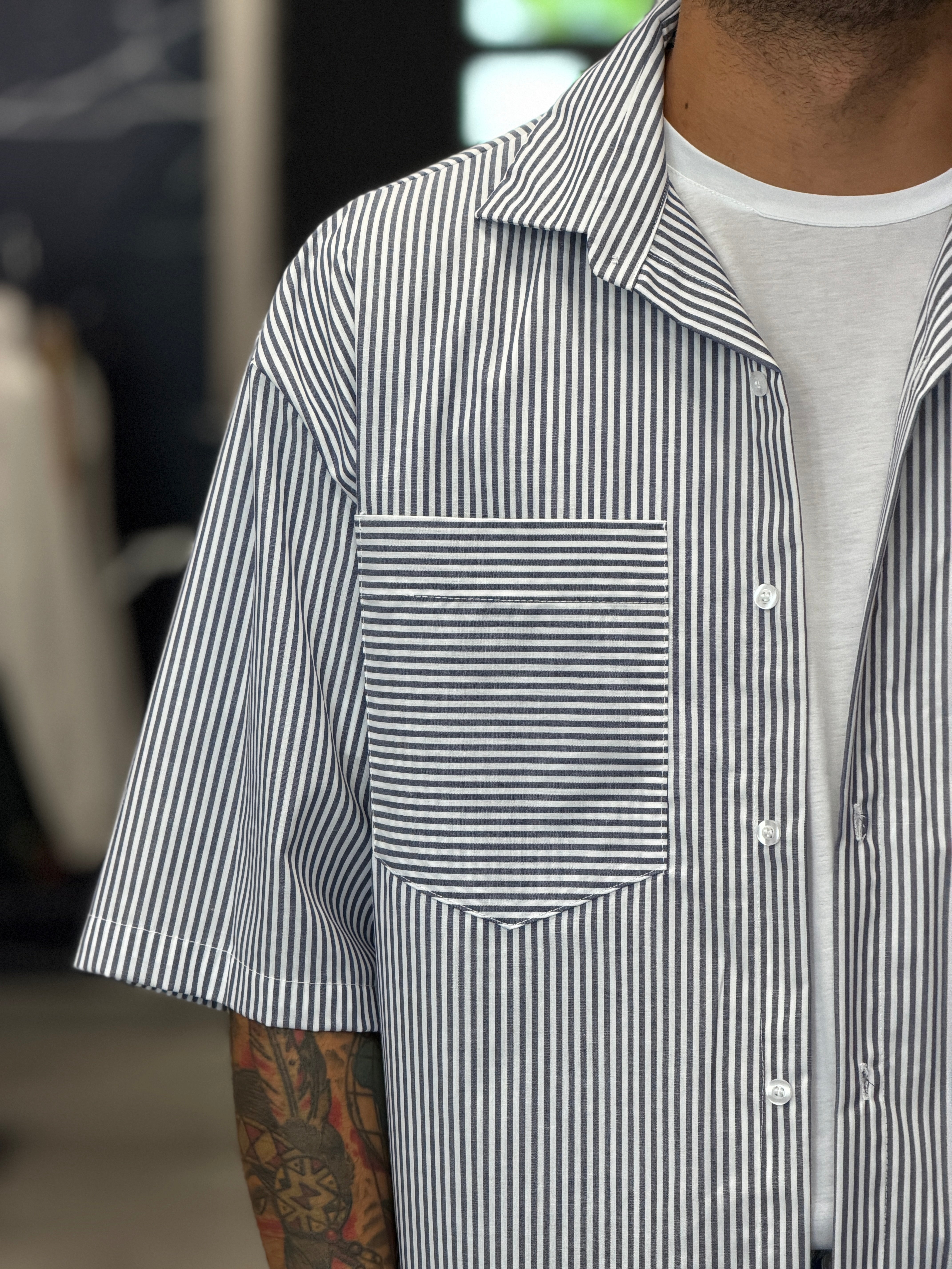 Camicia over rigata NJB