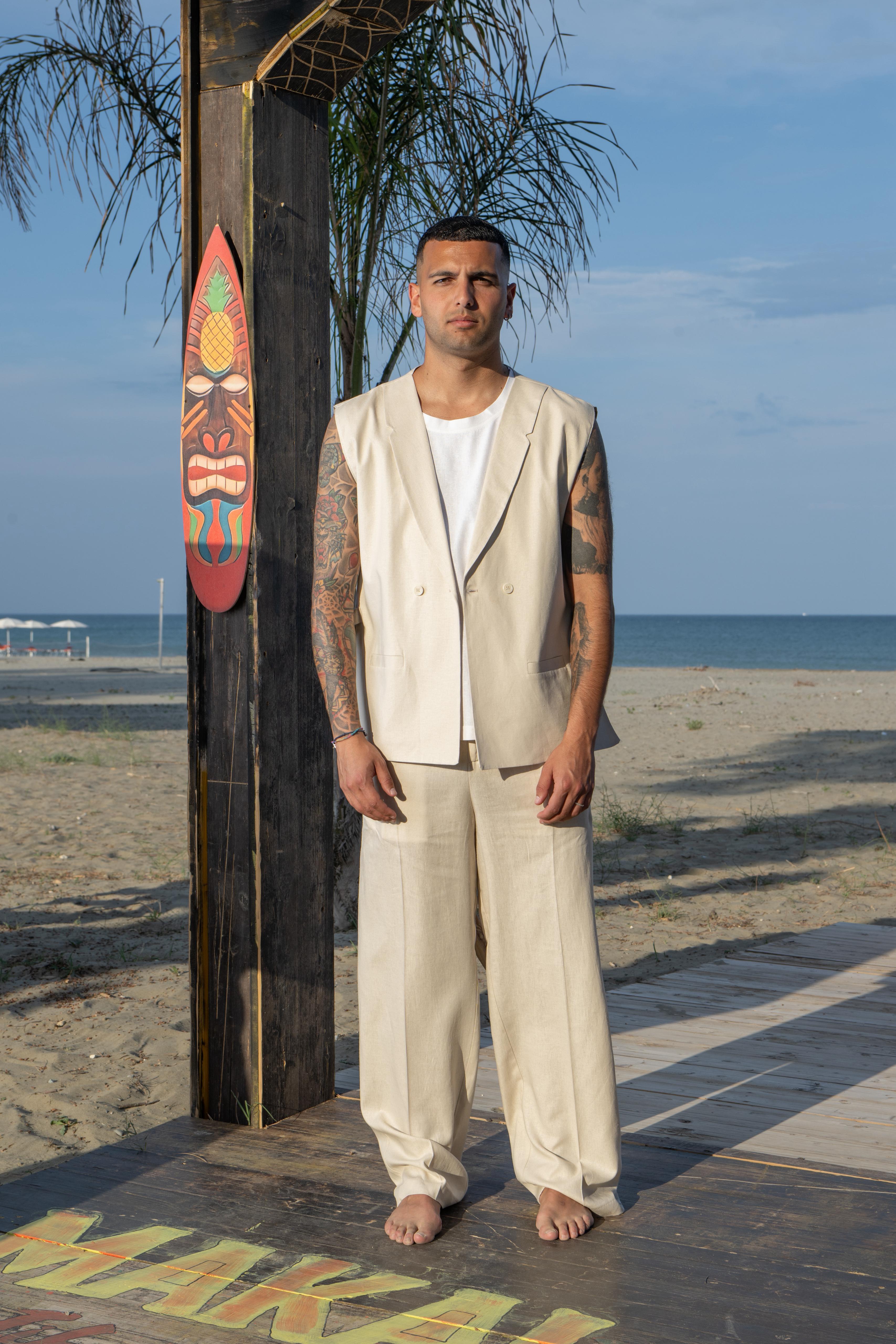 Gilet Bali in lino NJB