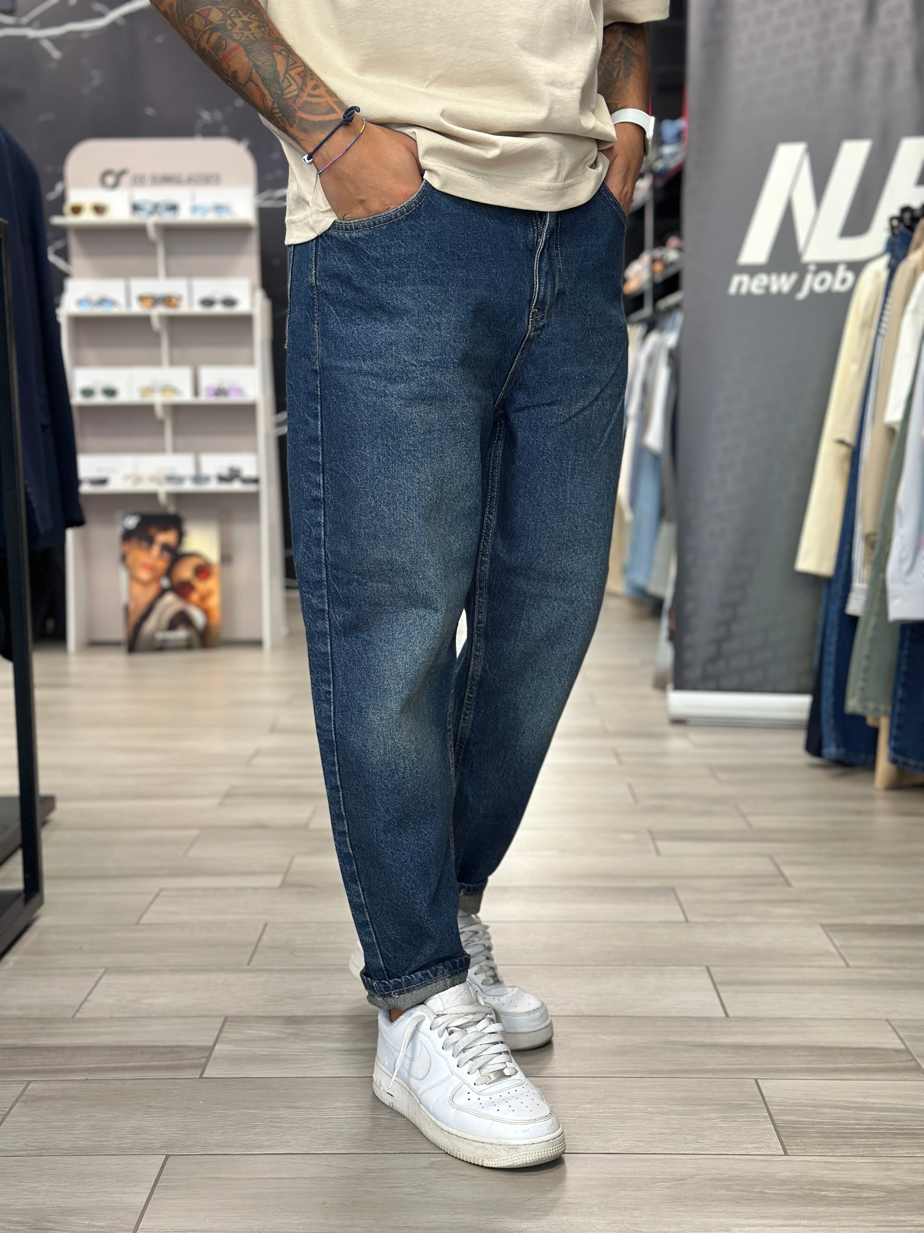 Jeans regular sabbiato blu NJB
