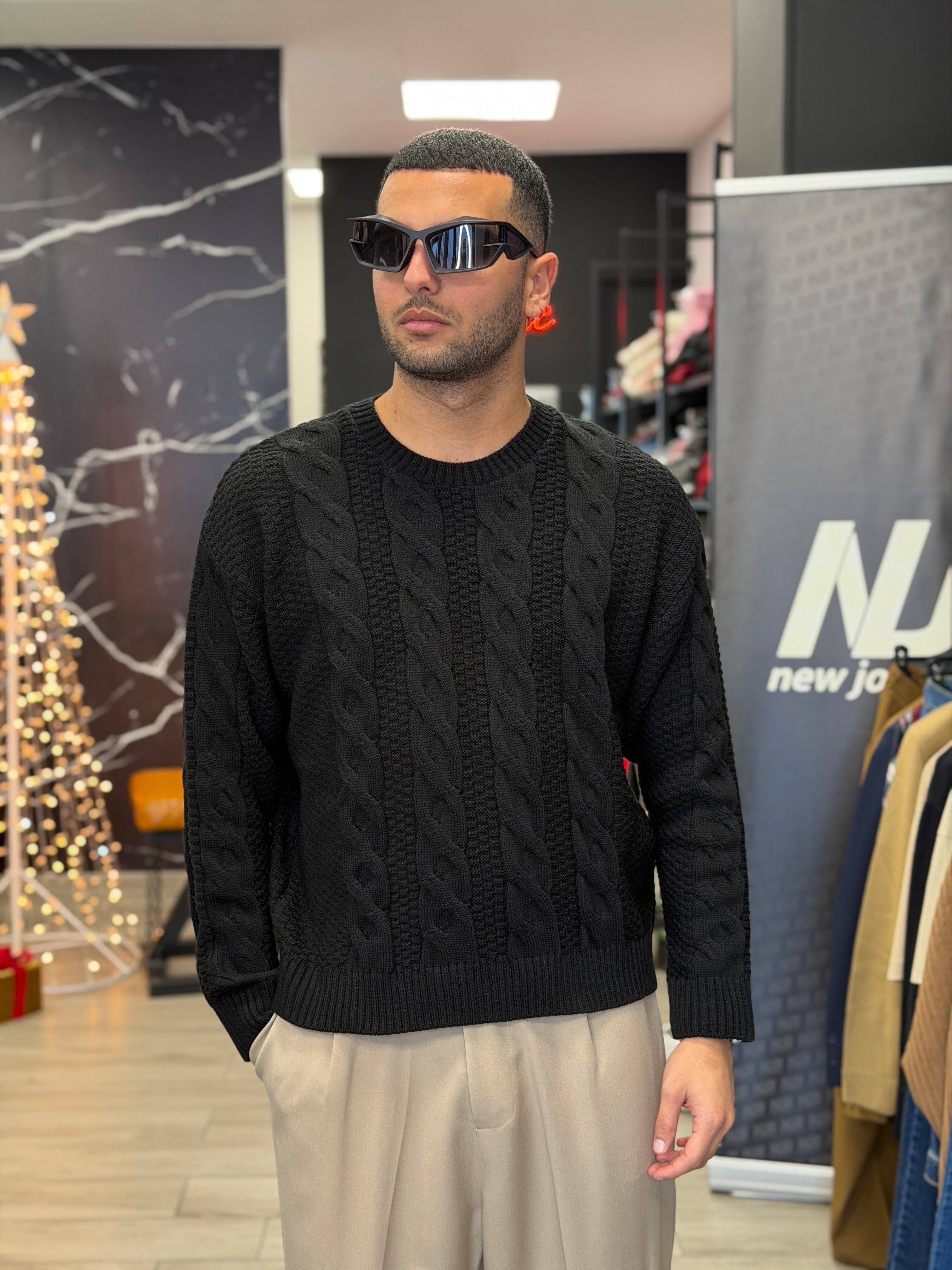 Pullover treccia crop NJB