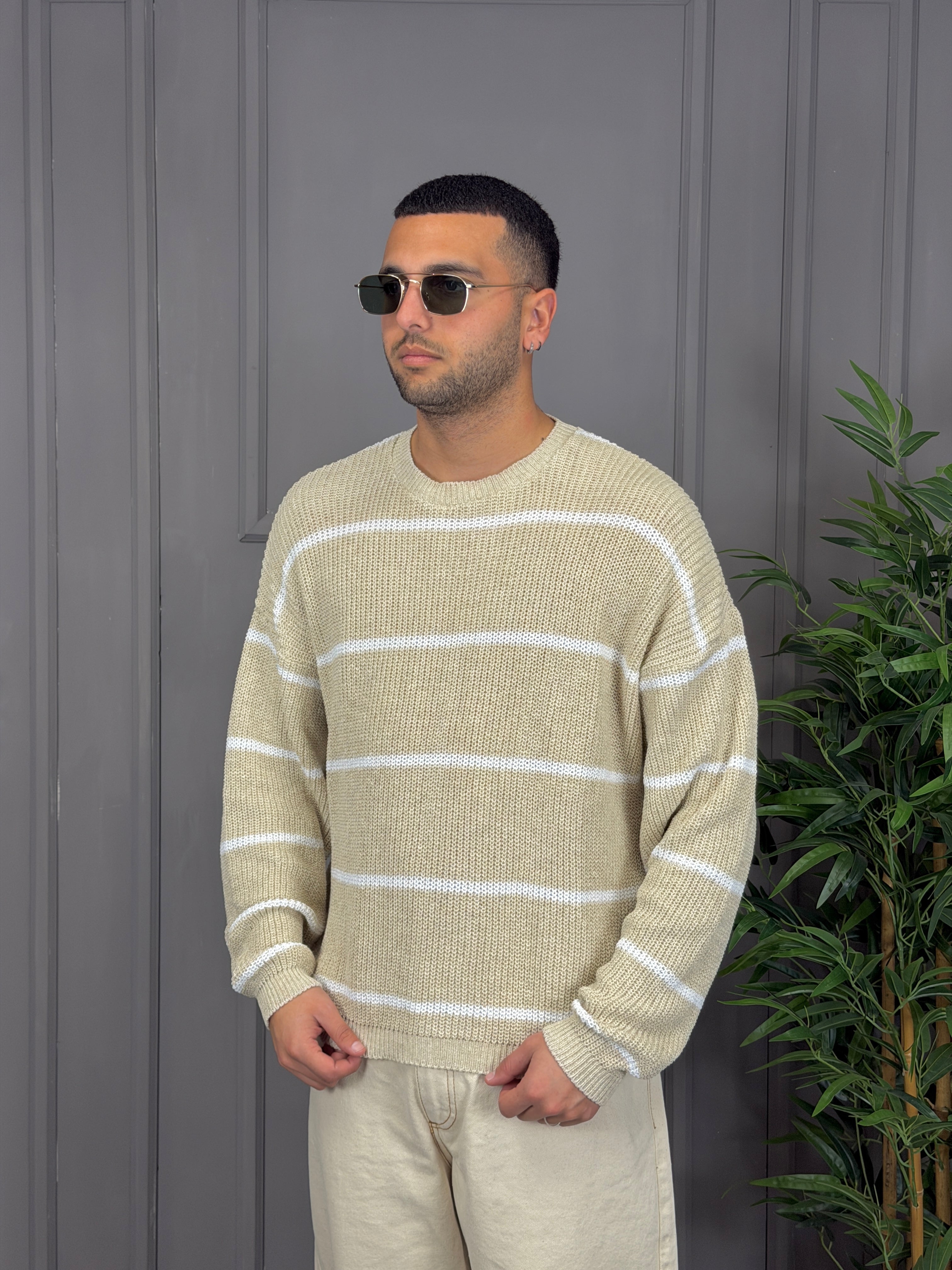 Maglia crop rigata NJB