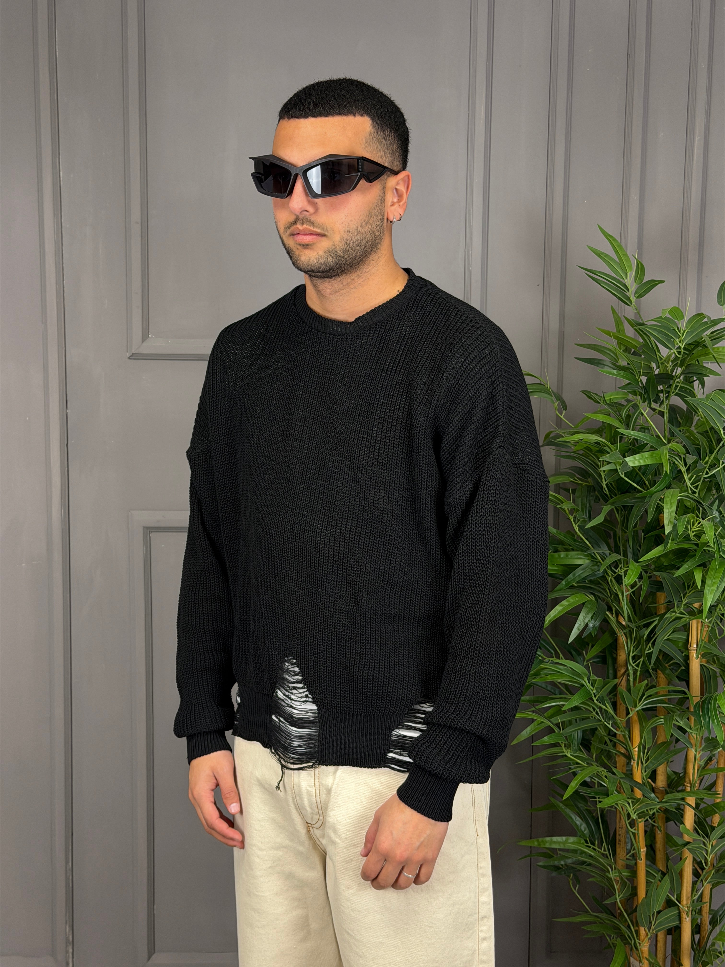 Maglia crop sfrangiata NJB