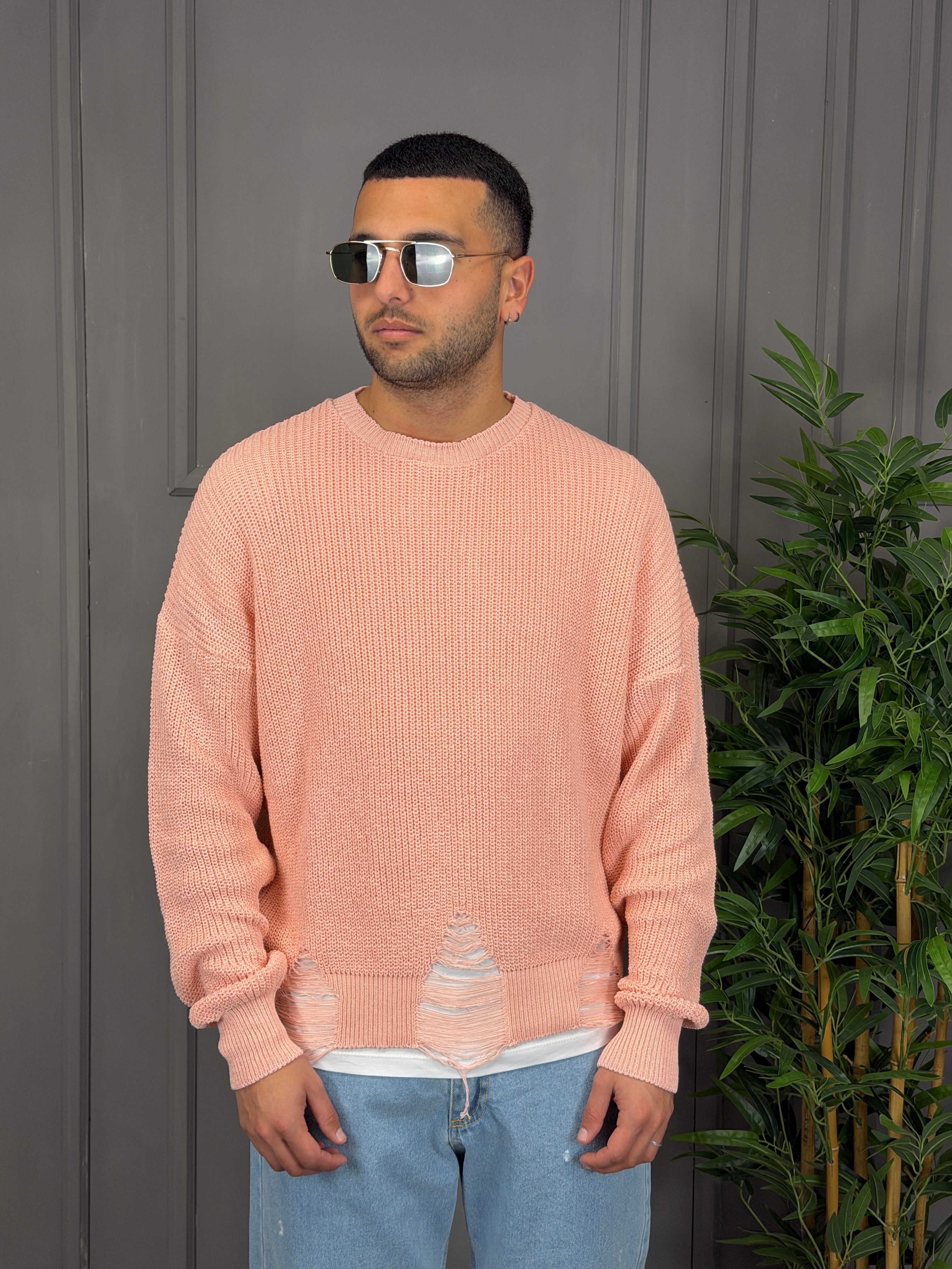 Maglia crop sfrangiata NJB