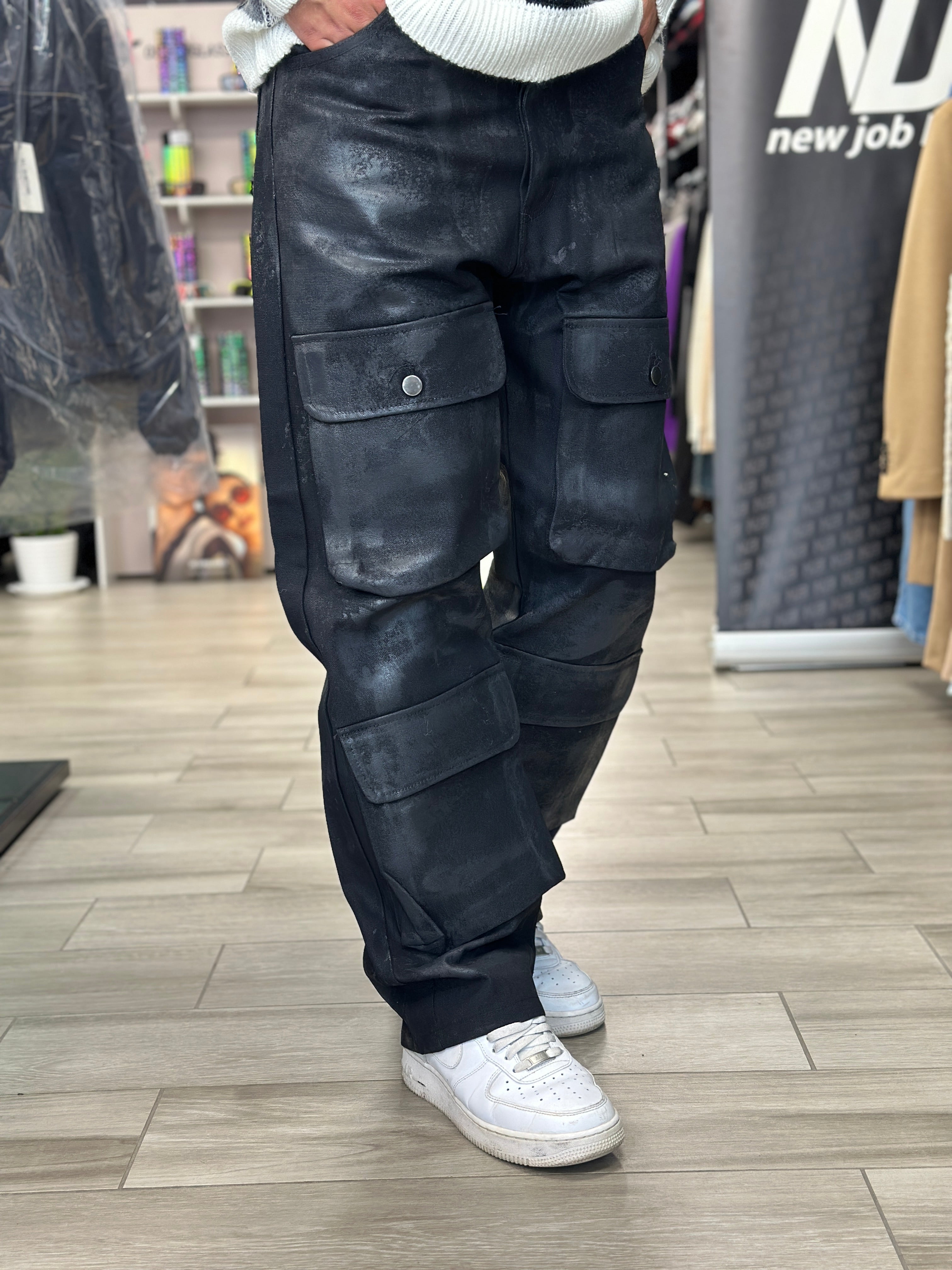 Jeans cargo slavato