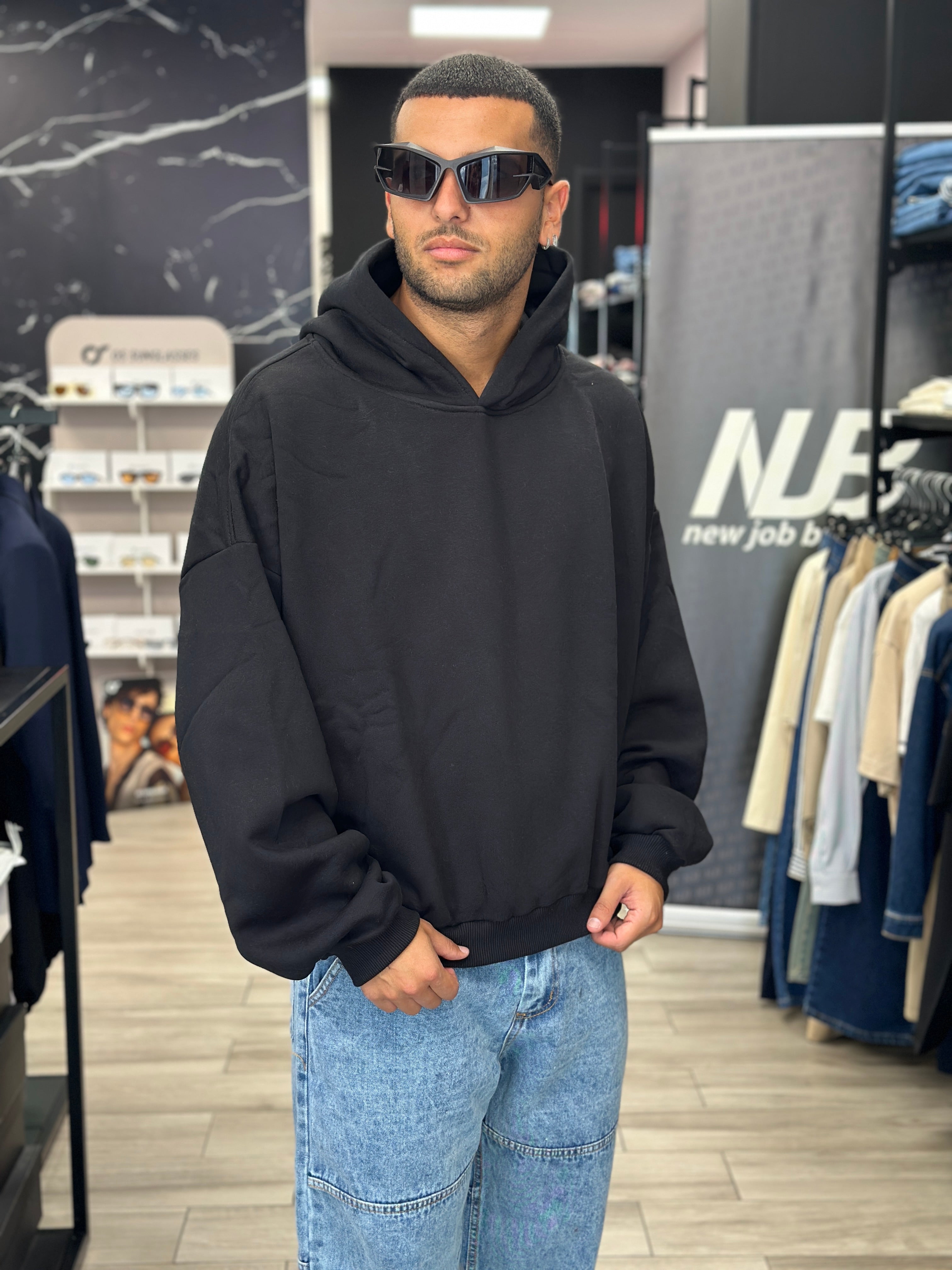 Felpa crop con cappuccio NJB