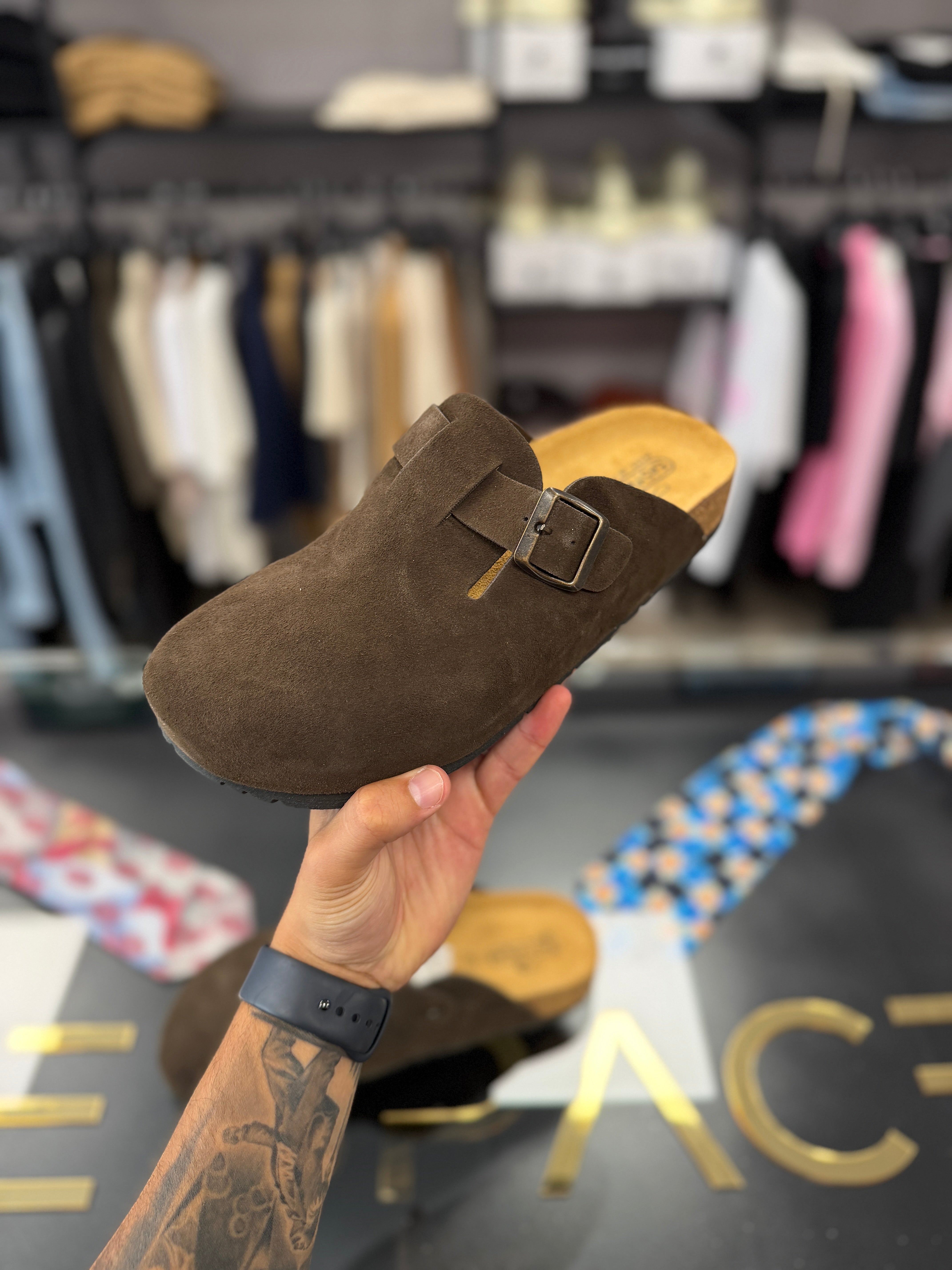 Sabot in camoscio