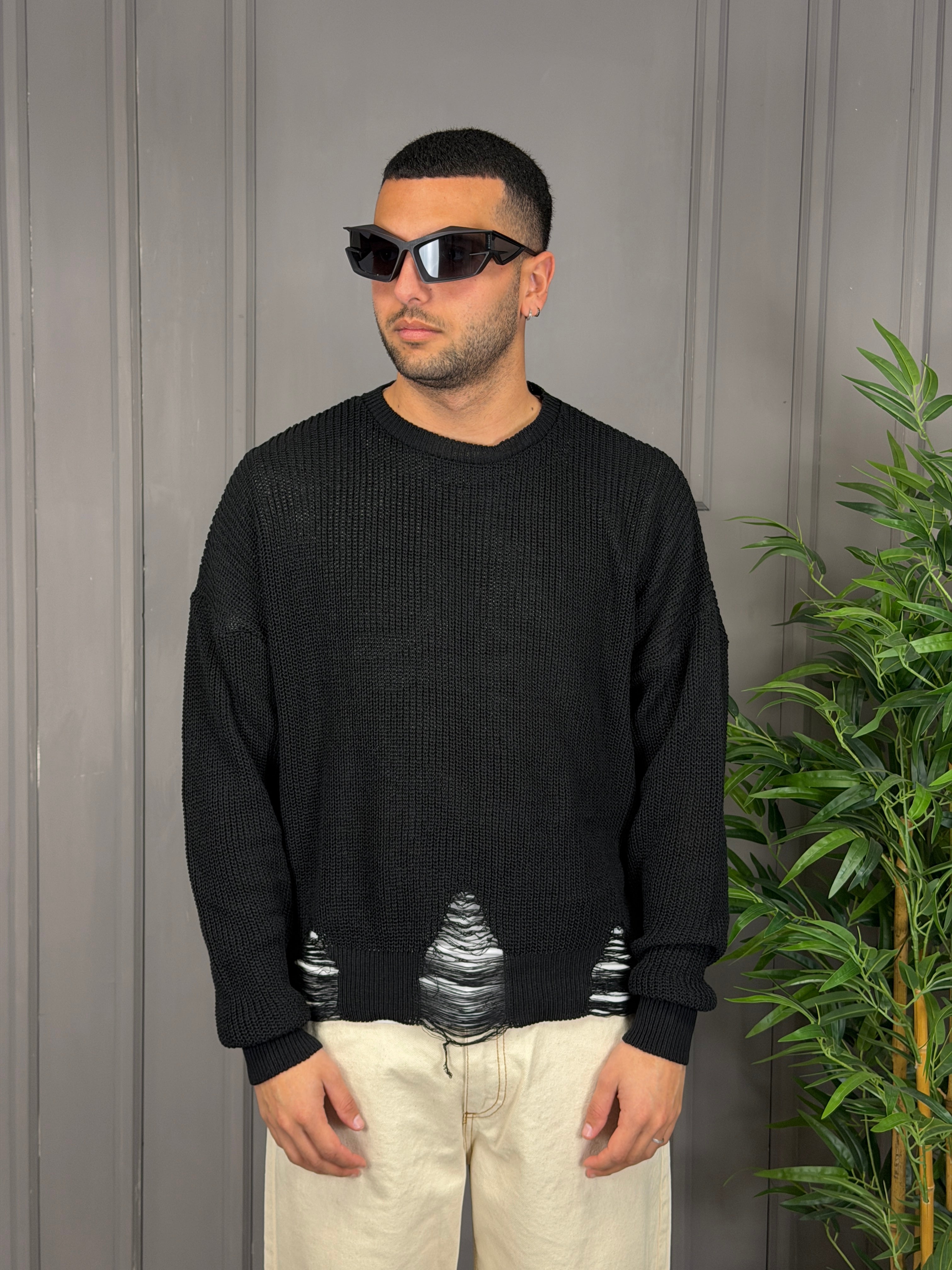 Maglia crop sfrangiata NJB