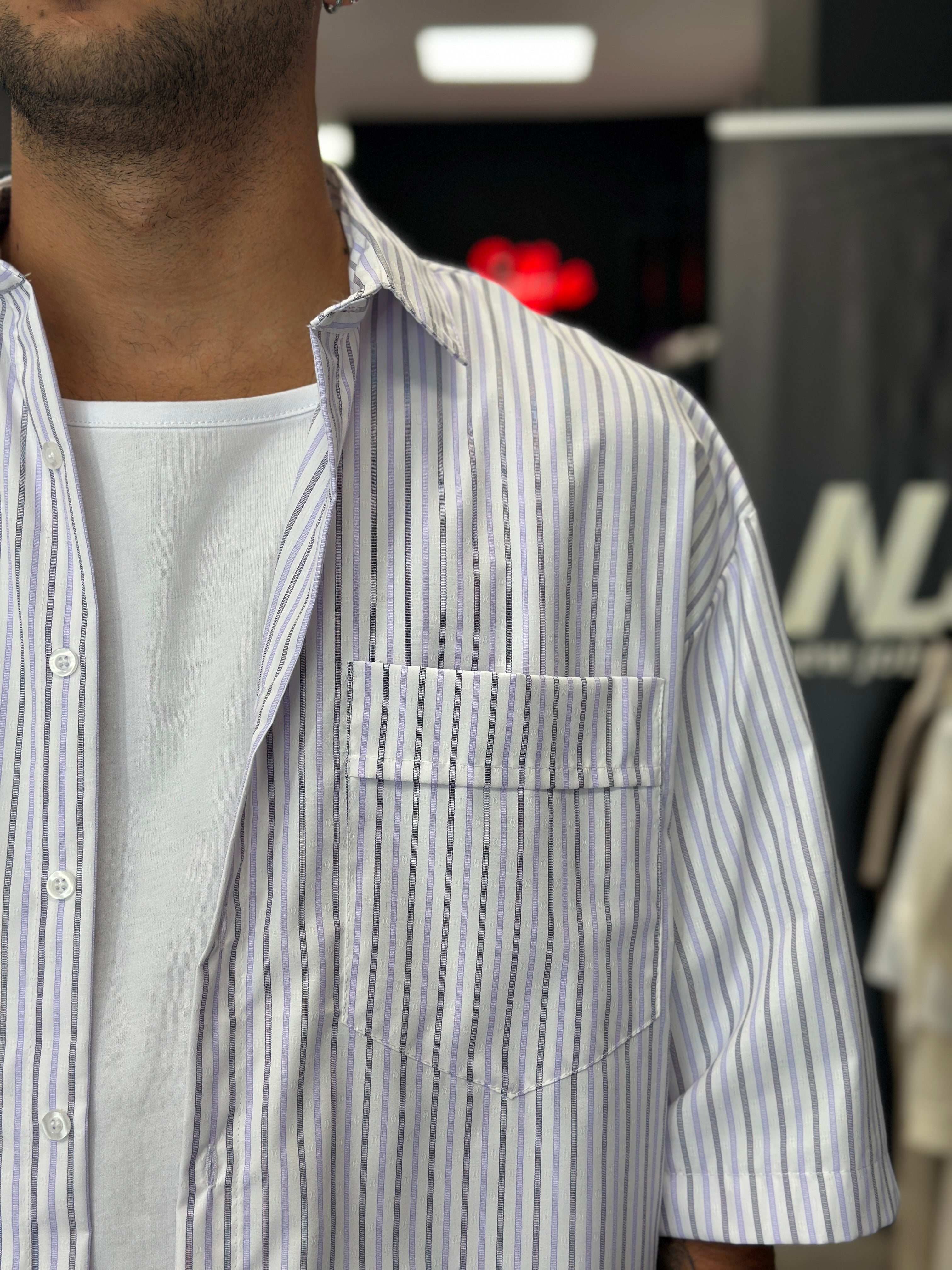 Camicia crop rigata NJB