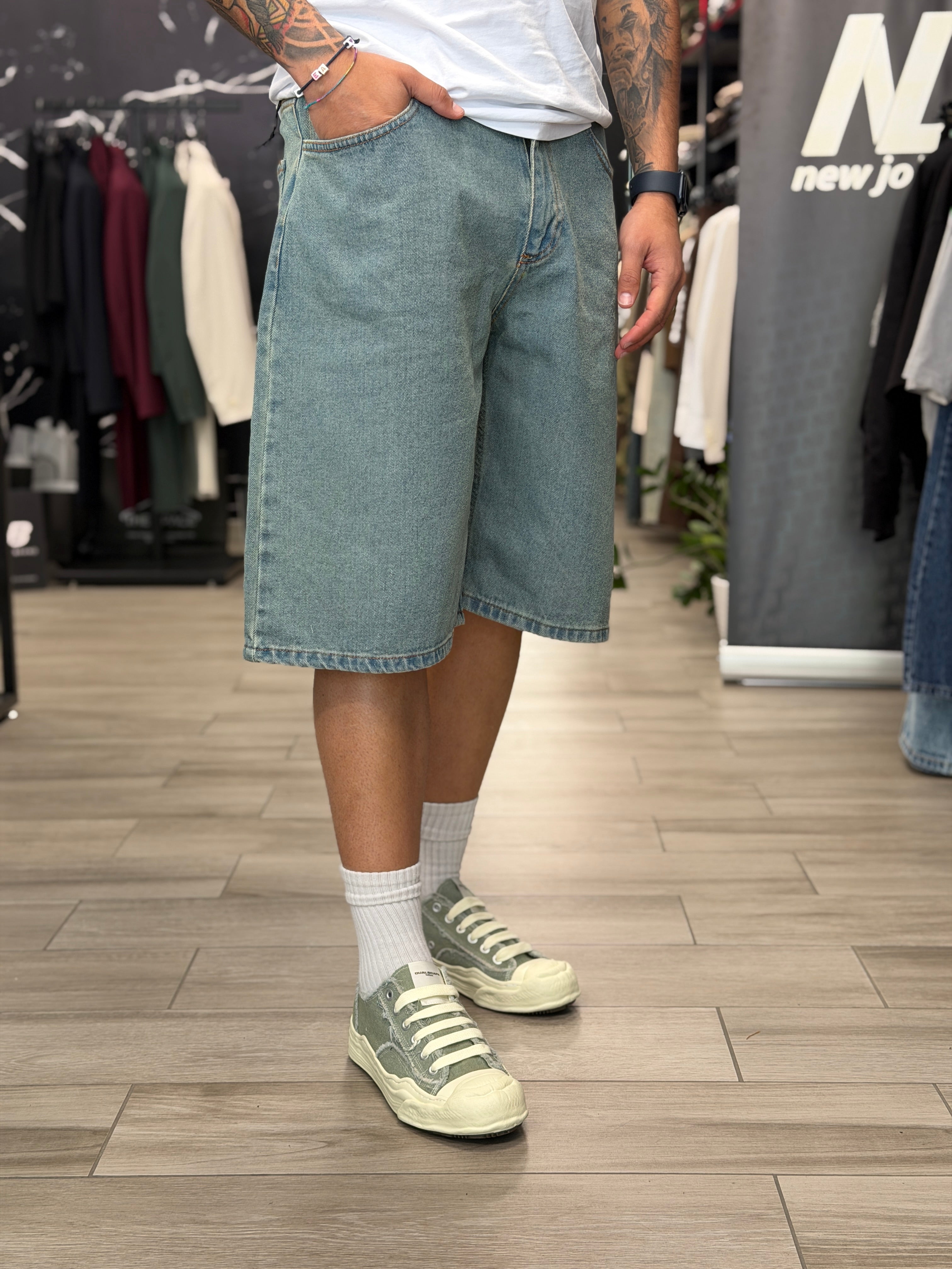 Bermuda denim baggy sabbiato NJB