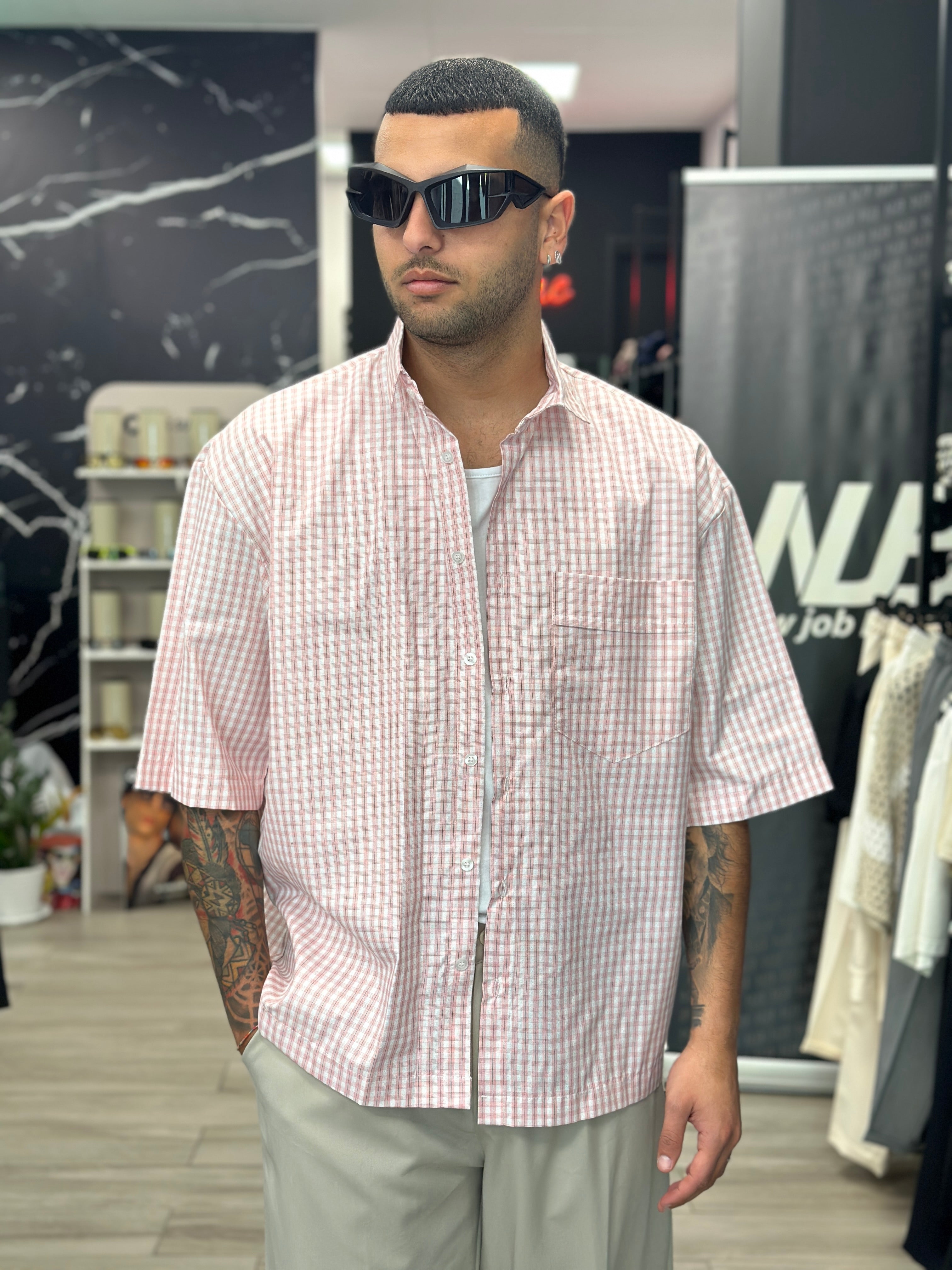 Camicia fantasia quadri NJB
