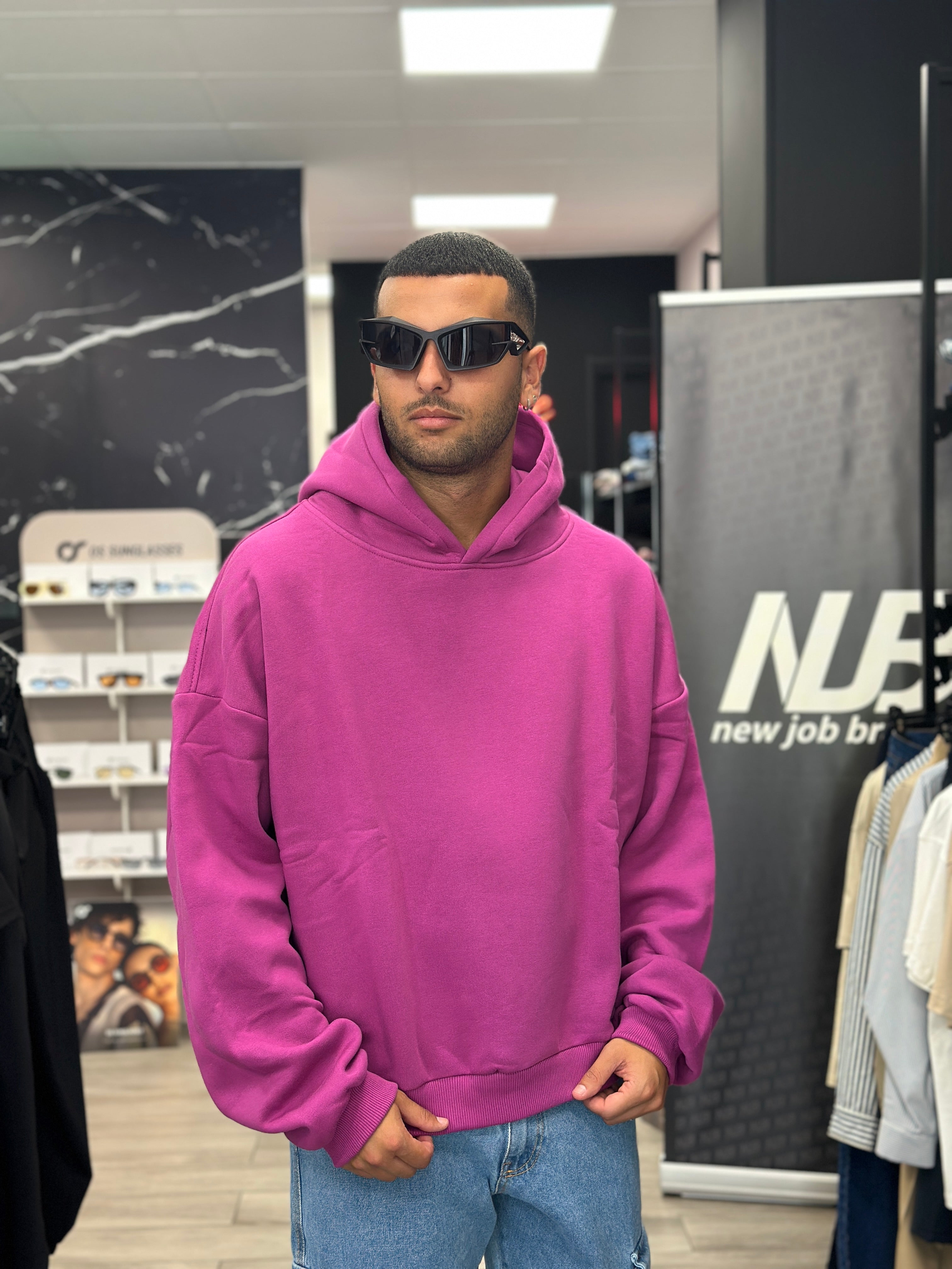 Felpa crop con cappuccio NJB