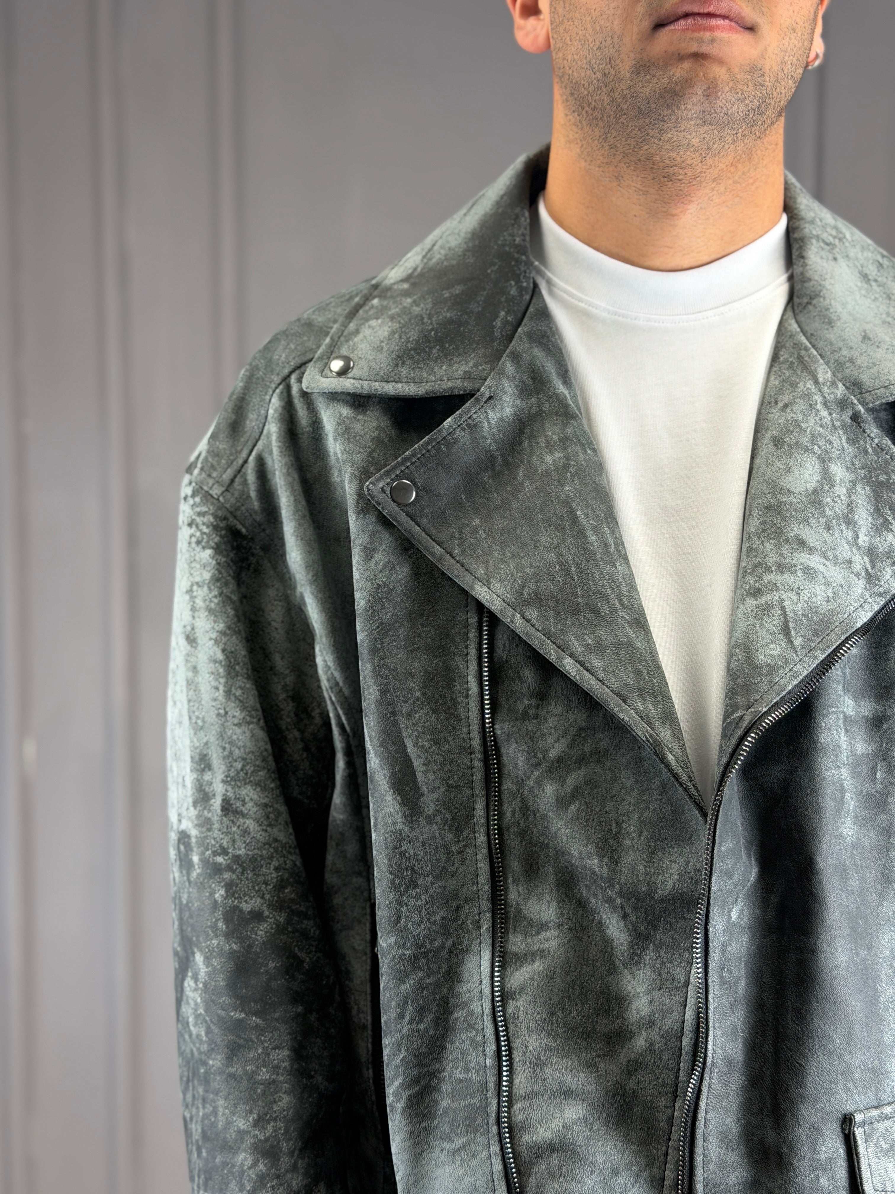 Chiodo in pelle marmo