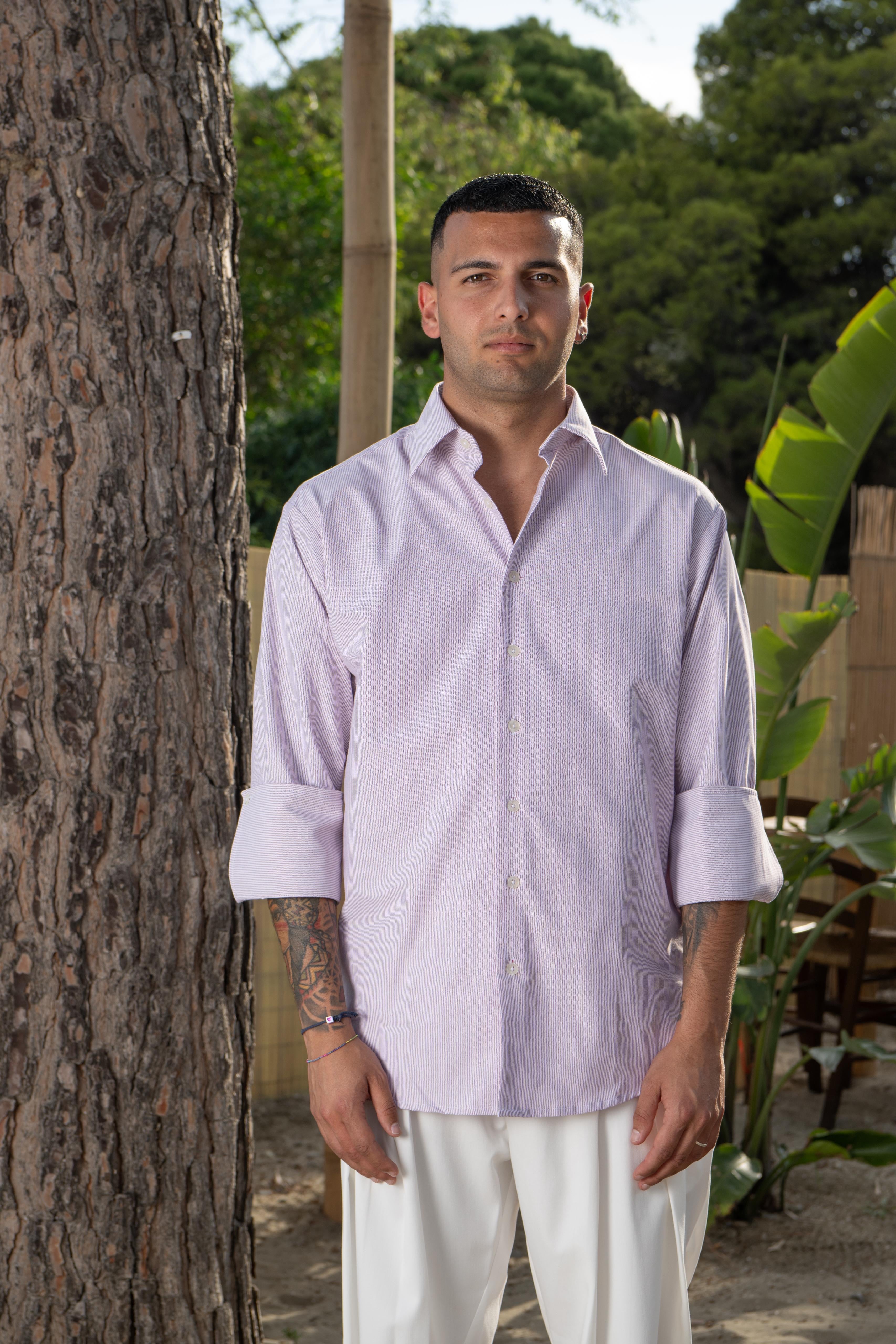 Camicia puro lino manica 3/4