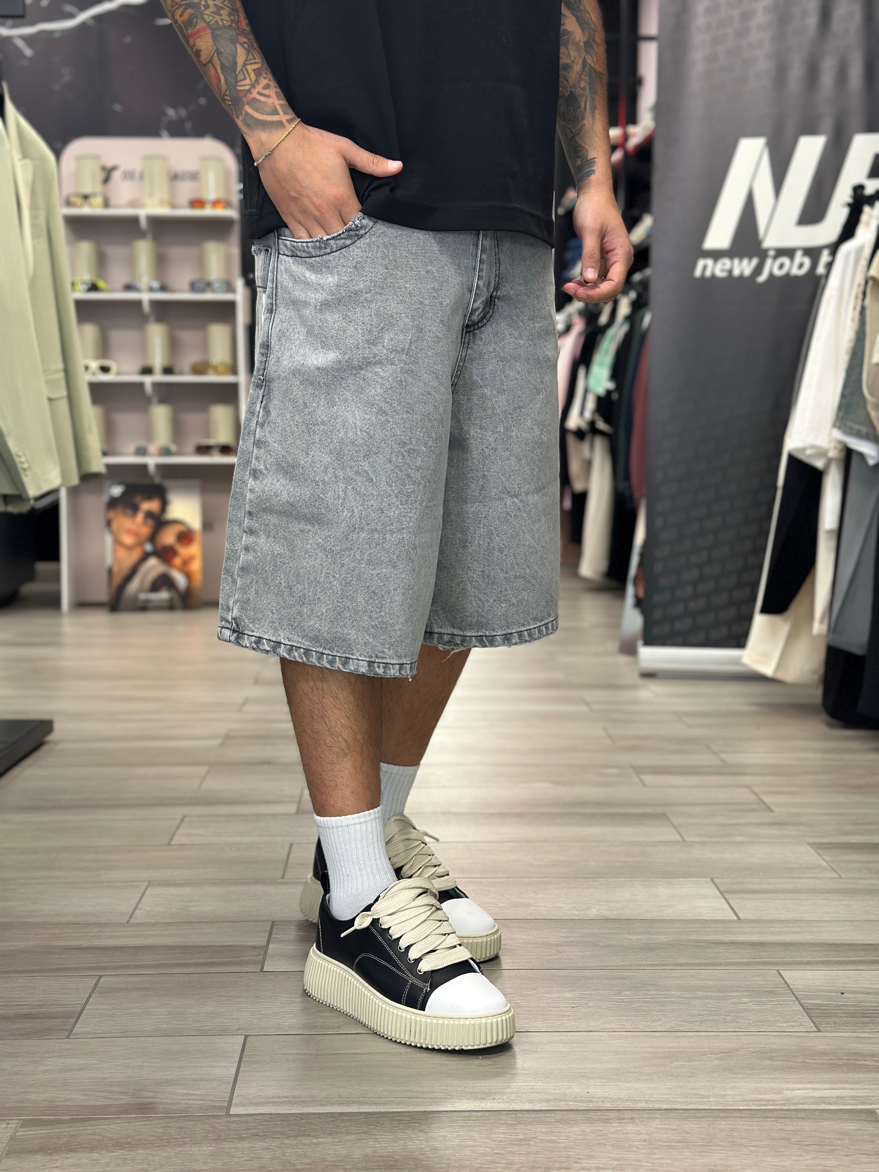 Bermuda denim marmorizzato NJB