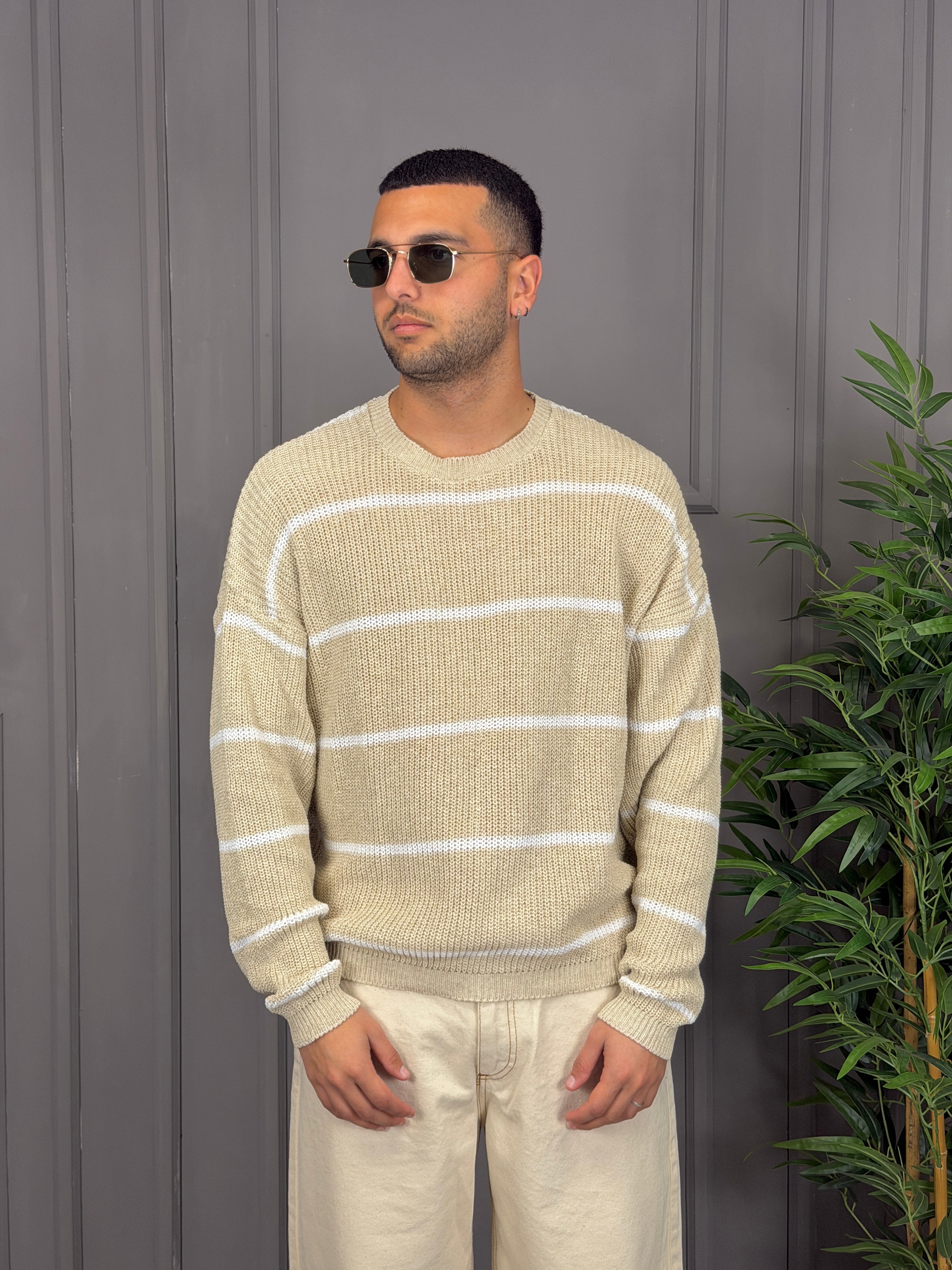 Maglia crop rigata NJB